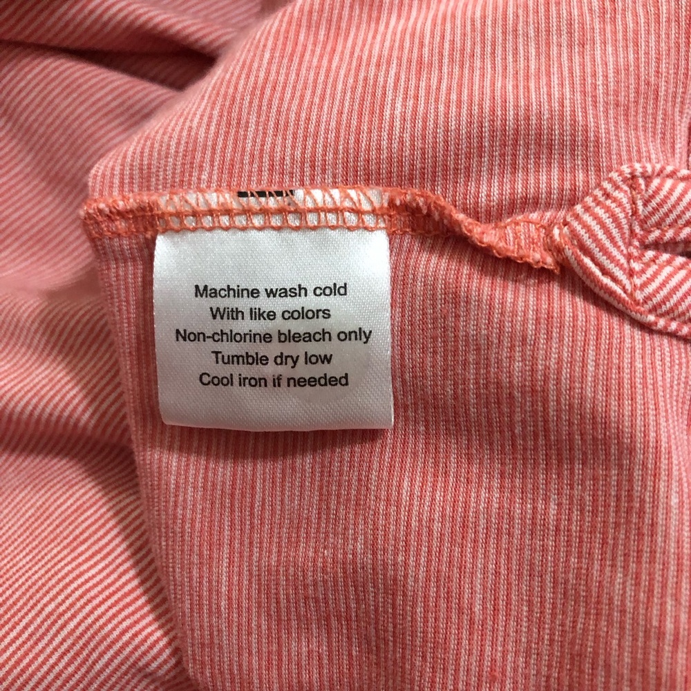 Peter Millar Light Red Thin Striped Polo Shirt - Size Medium 💢 - Picture 4 of 6